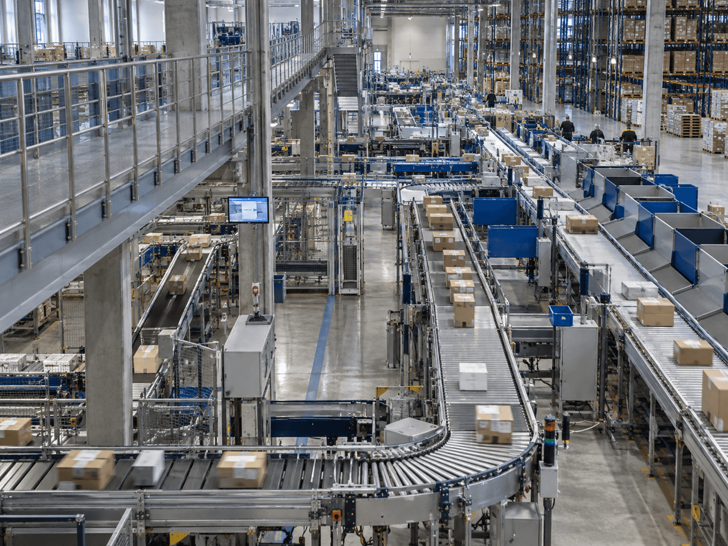 Ligne de convoyage automatique lors d’un contrôle sur site.