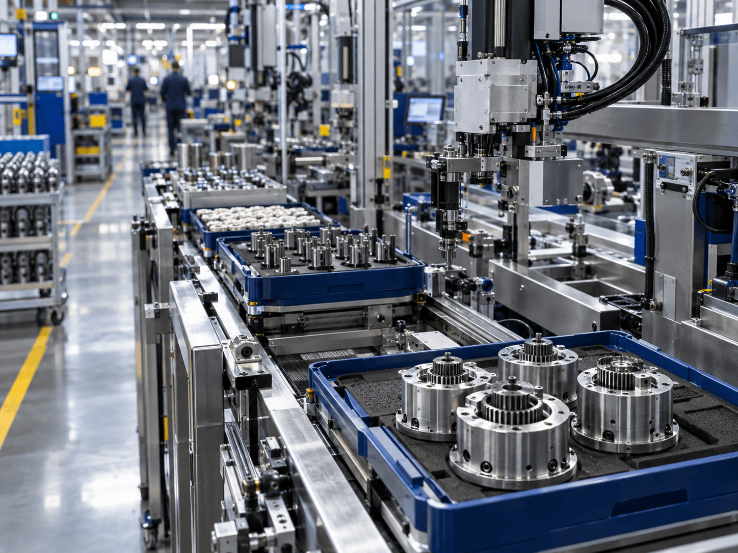 Ligne d’assemblage automatisée moderne en production.